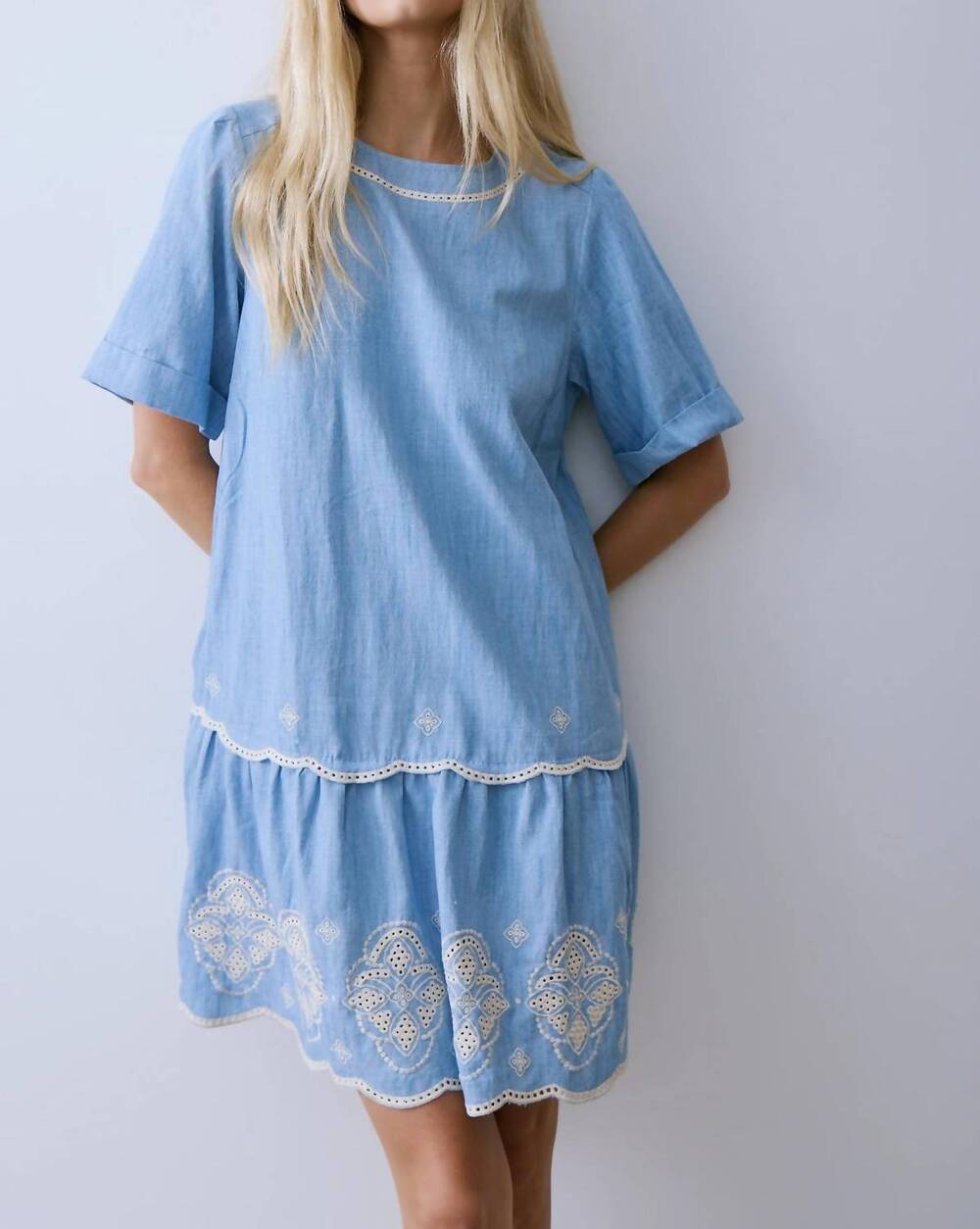 NEW MELISSA NEPTON mavie dress in light blue